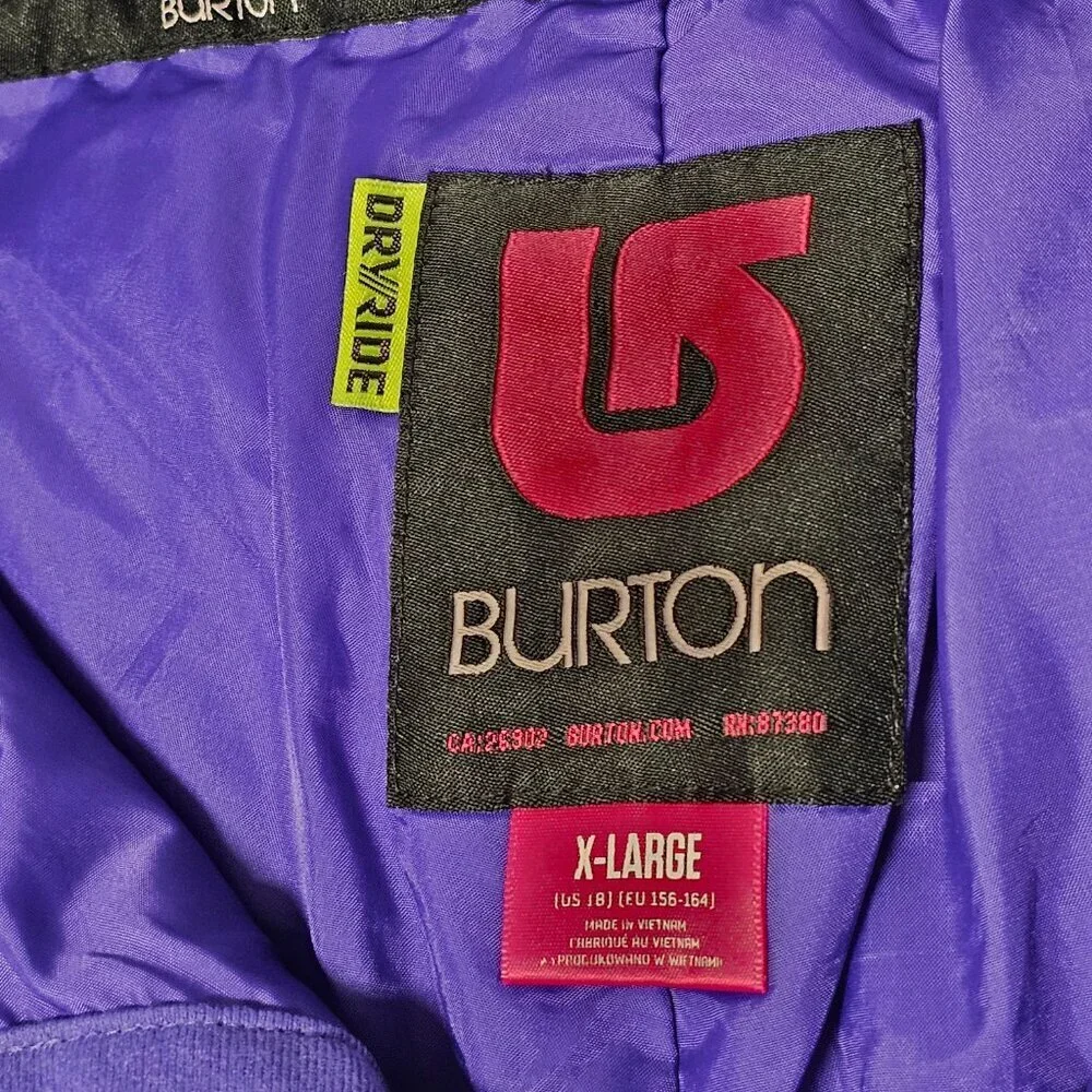 Burton DryRide Ski Snowboard Pants Girl Size XL/18 Purple Outdoor